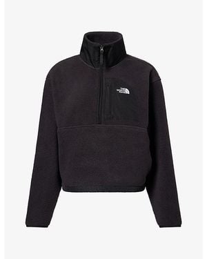 The North Face Logo-Embroidered 1/2 Zip Fleece Jumper - Black