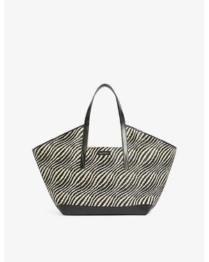 Marni Waves Woven Tote Bag - Grey