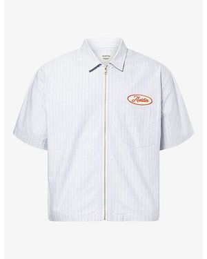 Austin Post Gas Station Striped Cotton Shirt - White