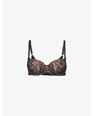 Aubade Rosessence Comfort Half-Cup Stretch-Lace Bra - Brown