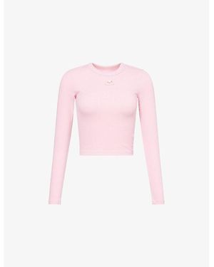 THE NAP CO Ru & Rocka X Logo-Appliqué Cotton-Jersey Top - Pink