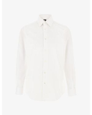 BOGGI Closed-Collar Regular-Fit Cotton Shirt - White
