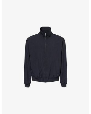 FRAME High-Neck Regular-Fit Wool Jacket - Blue