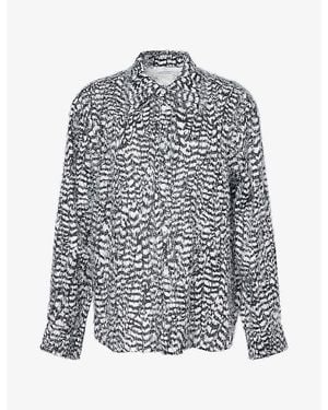 Bottega Veneta Fringed Viscose Woven Shirt - Grey