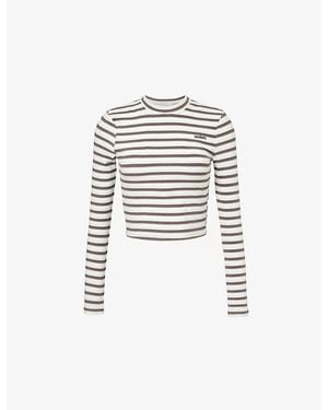 Sisters & Seekers Wilbur Striped Stretch-Woven Top - White