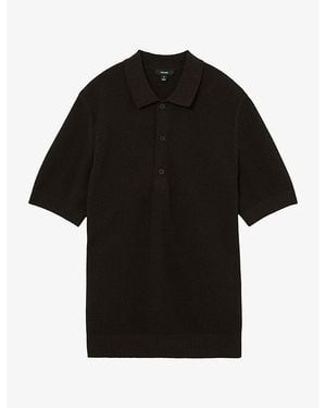 Reiss Warren Short-Sleeved Cotton-Blend Polo Shirt - Black