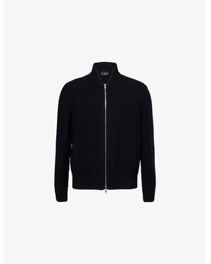 dunhill Stand-Collar Cotton-And-Cashmere Knit Bomber Jacket - Black