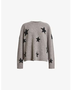 AllSaints Starlet Round-Neck Knitted Jumper - Grey