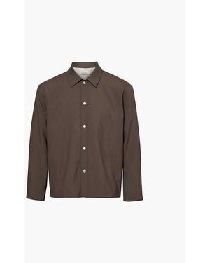 FRAME Military Regular-Fit Wool Shirt - Brown