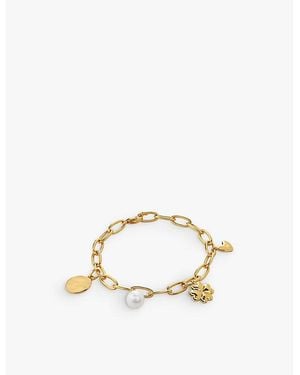 Monica Vinader Lucky Charm 18Ct-Plated Vermeil Sterling- And Pearl Bracelet - Metallic