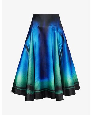 Mary Katrantzou Stowe Bonded-Crepe Midi Skirt - Blue