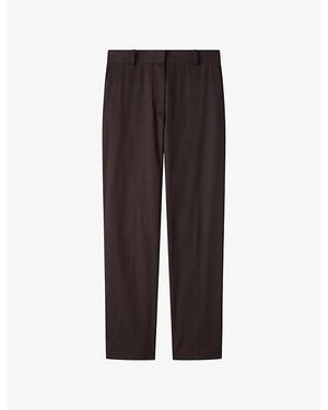 JOSEPH Coleman Tapered-Leg Stretch-Cotton Trousers - Brown