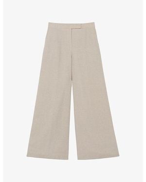 Reiss Kit Wide-Leg Linen Pants - Natural