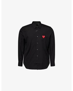 COMME DES GARÇONS PLAY Heart Logo-Embroidered Cotton Shirt - Black