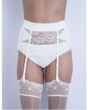 La Perla Shape-Allure Lace Suspender Belt - White