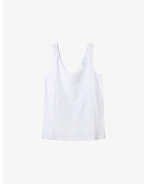 The White Company Essential Reversible Stretch-cotton Vest - Blue