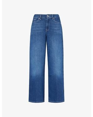 7 For All Mankind Lotta Ankle Wide-Leg Denim Jeans - Blue