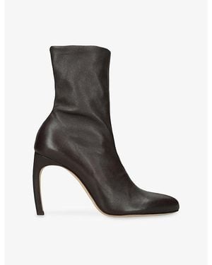 Victoria Beckham Harlow 100 Mid Leather Boots - Black