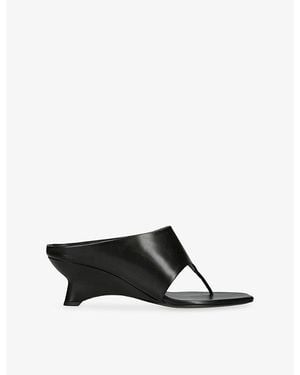 KHAITE Marlow 55 Leather Heeled Mules - Black