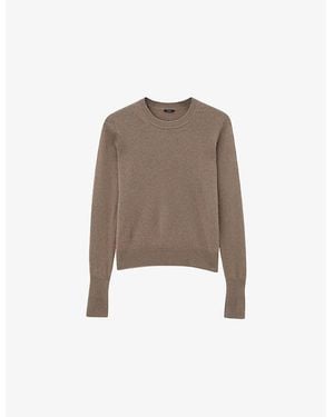 JOSEPH Light Pure Cashmere Round Neck Sweater - Brown