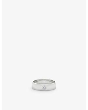 Monica Vinader Essential Recycled Sterling- And 0.015Ct Diamond Ring - White