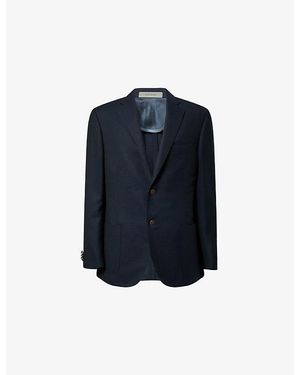 Corneliani Notched-Lapel Single-Breasted Wool Blazer - Blue