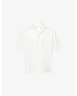 Bottega Veneta Compact Pyjama Short-Sleeve Cotton Shirt - White