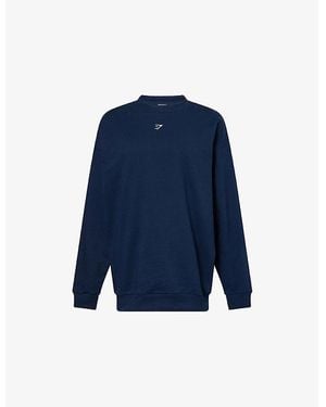 GYMSHARK Lifting Club Round-Neck Cotton-Blend Sweatshirt - Blue