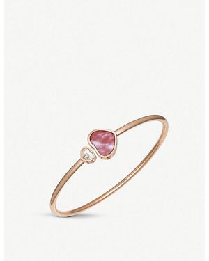 Chopard Happy Hearts 18Ct Rose- 0.05Ct Diamond And Mother-Of-Pearl Bangle Bracelet - Pink
