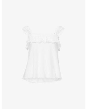 GIMAGUAS Meredith Lace-Trim Jersey Top - White