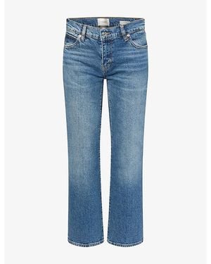 FRAME The Cigarette Slim-Leg Low-Rise Denim Jeans - Blue