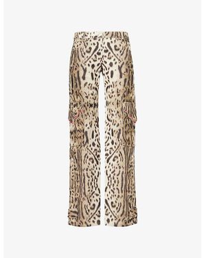 Siedres Ida Animal-Print Straight-Leg Low-Rise Stretch-Denim Trousers - Natural