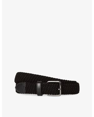 The Kooples Plaited Woven Belt - Black