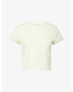 Agolde Adine Shrunken Cotton T-Shirt - White