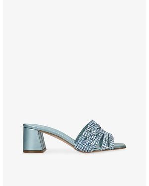 Gina Utah Leather Mules - Blue