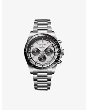 Longines L3.835.4.72.6 Conquest Chronograph Ceramic Bezel Stainless-Steel Automatic Watch - Metallic