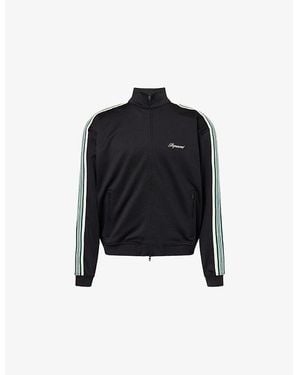 Represent Taped Logo-Embroidered Jersey Track Jacket - Black