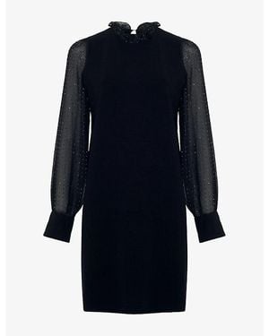 Phase Eight Thea Rhinestone-Embellished Knitted Mini Dress - Blue