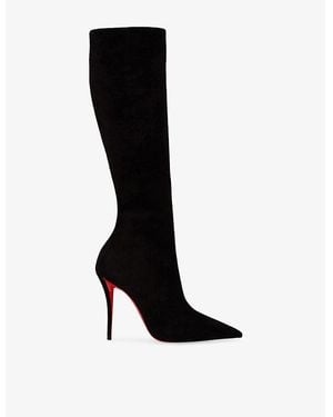Christian Louboutin Miss Z Botta 100 Suede Boots - Black