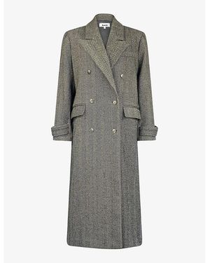 Ro&zo Herringbone Double-Breasted Wool-Blend Coat - Gray