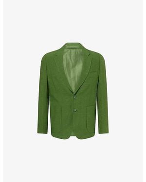 Percival Tailored Single-Breasted Linen And Cotton-Blend Blazer - Green