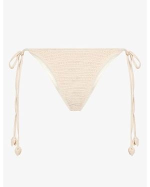 Devon Windsor Ammie Crochet Knit Bikini Bottoms - White