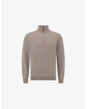 BOGGI Half-Zip Merino-Wool Jumper - Brown