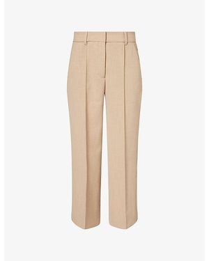 ME+EM Tailored Cropped-Leg Woven Trousers - Natural