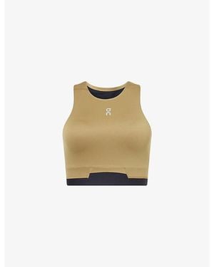 On Shoes Train 2-In-1 Crop Workout Top - Natural