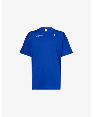 GYMSHARK Condition Club Relaxed-Fit Woven T-Shirt - Blue