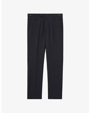 Reiss Promise Slim-Fit Wool-Blend Trousers - Black