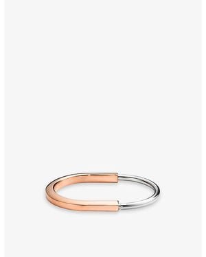Tiffany & Co. Lock 18Ct Rose And- Bangle Bracelet - Natural