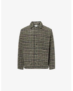 BOUND Yosemite Checked Wool Blend Overshirt - Green