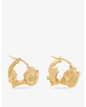 Marni Tulip Brass Hoop Earrings - Metallic